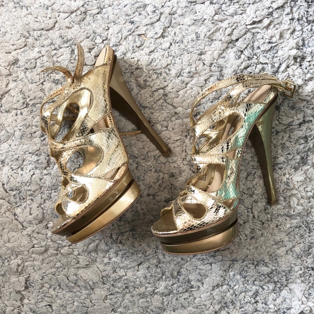 H by Halston Jasmine Sandals gold gladiator heel